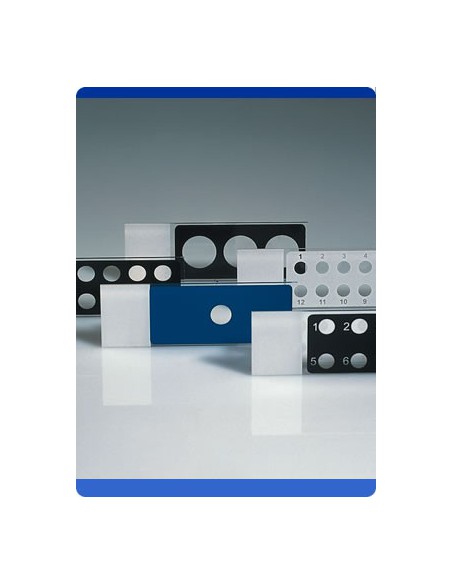 Szkiełko podstawowe 75x25x1 mm powlekane PTFE czarne 10 komór Ø