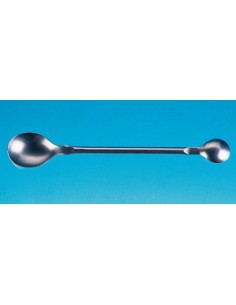 Chemikalienlöffel doppelseitig Rundstiel 18/10 Stahl Länge 150