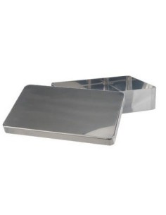 Instruments tray with lid without handle stockable 18/10 steel