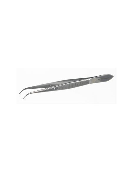 Tweezers with guid pin stainless steel bent pointed lenght 115
