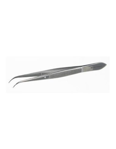 Tweezers with guid pin stainless steel bent pointed lenght 130