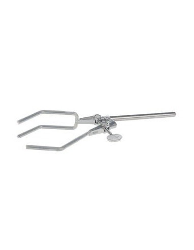 Retort clamps 3-prongs 18/10 steel Finger with silicone coating