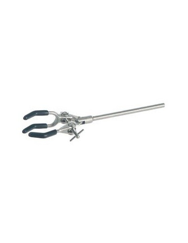 Retort clamps 3-prongs aluminium/PVC 0-70 mm