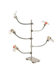 Retort clamps Laboral special flexible shaft nickel plated