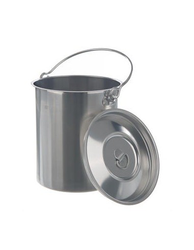 Transportbehälter 1 Liter mit Deckel und Henkel 18/8-Stahl HxØ