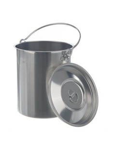 Transportbehälter 6 Liter mit Deckel und Henkel 18/8-Stahl HxØ