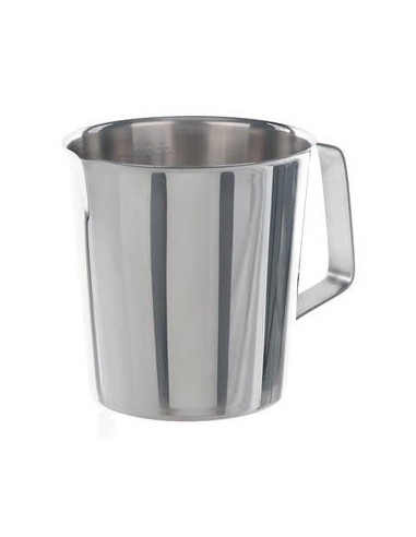 Messbecher 2000:100 ml Edelstahl zylindrische Form Griff Ausguss