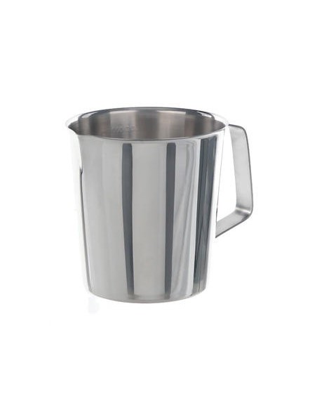 Messbecher 2000:100 ml Edelstahl zylindrische Form Griff Ausguss