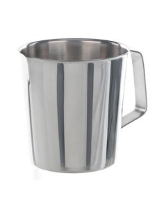 Messbecher 500:100 ml Edelstahl konische Form Griff