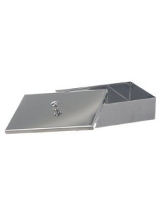 Instrumentenschale mit Deckel mit Knopf 18/10-Stahl HxBxL