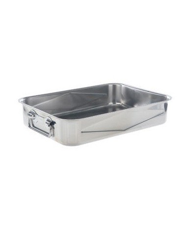 Tray with 2 handles 18/10 stainless 350x250x70 mm