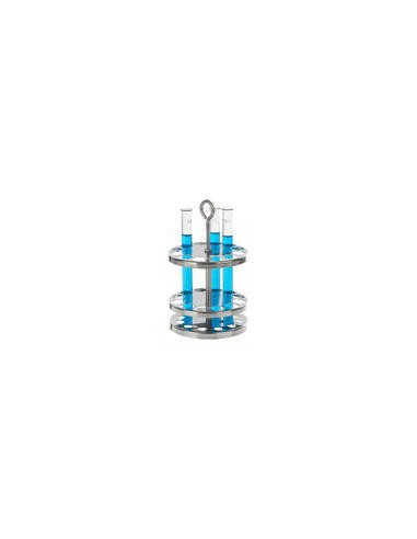 Reagenzglasständer rund 18/10 Stahl Öffnungen 9 Ø 20 mm