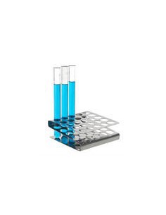 Test tube stand Z-shape 18/10 stainless holes 5x5 holes Ø 17 mm
