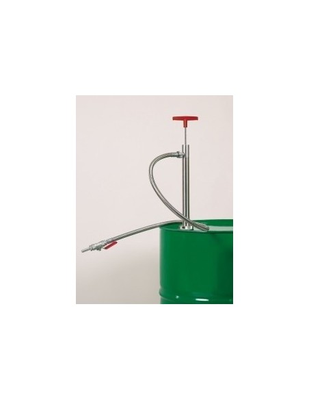 Stainless steel barrel pump discharge hose and stopcock