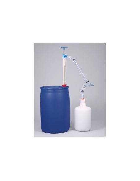 Gas-tight barrel pump PP with 2 screw joint adapters with lock