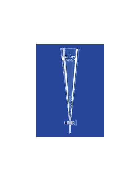 Naczynie sedymentacyjne Imhoffa z kreską na 1000 ml z zaworem