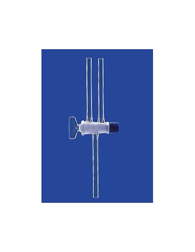 Zweiweg-Kegelhahn mit Glasküken Duran NS14,5 Bohrung 2,5 mm