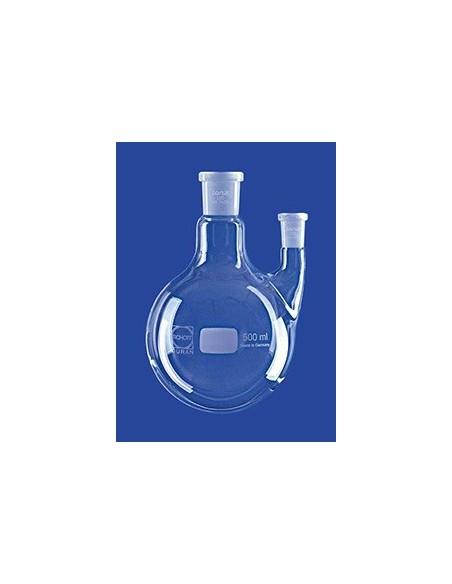 Kolba okręgłodenna 2-szyjna 100 ml szyja boczna równoległa