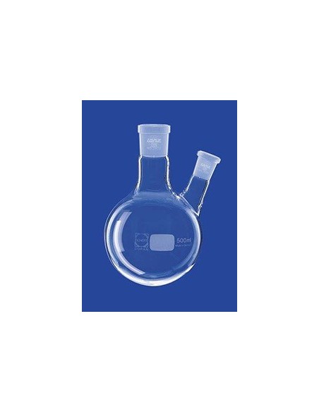 Two-neck round-bottom flask 250 ml side neck angled Duran