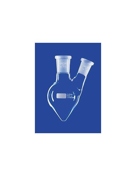 Zweihals-Spitzkolben 100 ml Duran Mitte NS19/26 Seite NS14/23