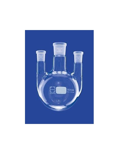 Dreihals-Rundkolben 500 ml Seitenhälse parallel Duran Mitte