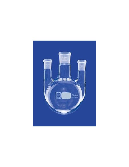 Three-neck round-bottom flask 500 ml side necks parallel Duran