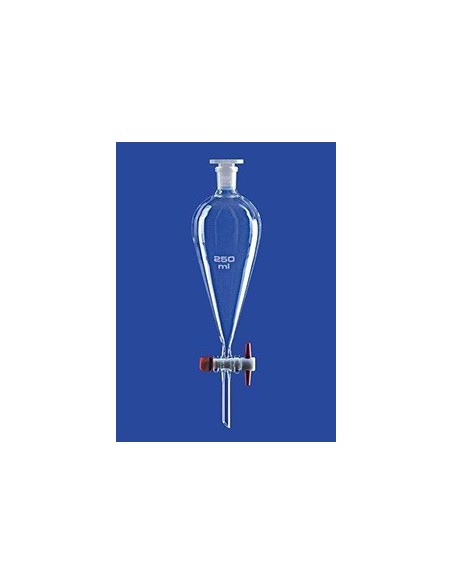 Rozdzielacz Squibba szkło borokrzem 3.3 250 ml kurek PTFE