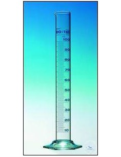 Cylinder miarowy klasy B 100 ml niebieska podziałka kreskowa