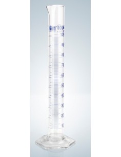 Messzylinder 5 ml Duran Klasse A Ringteilung blau graduiert VE