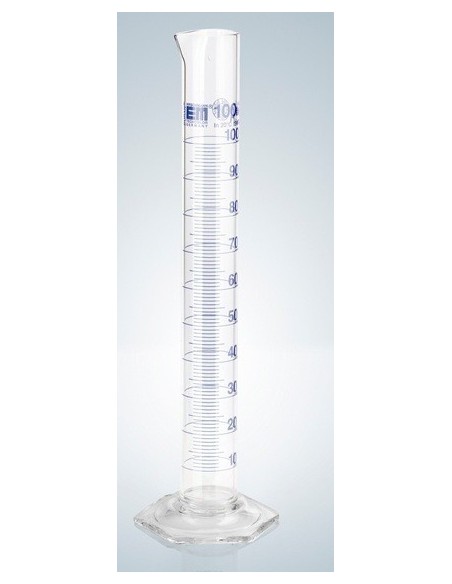 Cylinder miarowy klasy A 50 ml Certyfikat niebieska podziałka