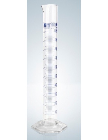 Messzylinder 100 ml Duran Klasse A Ringteilung blau graduiert