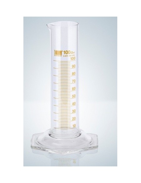 Cylinder miarowy klasy B 25 ml niska forma brązowa podziałka