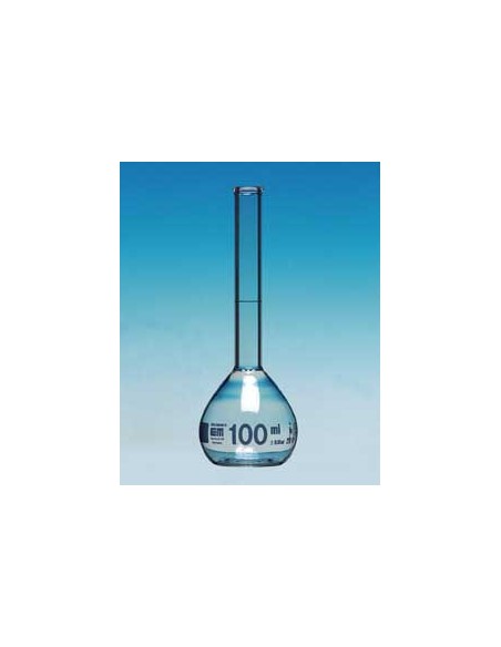 Volumetric flask 10000 ml Duran class A CC beaded rim blue