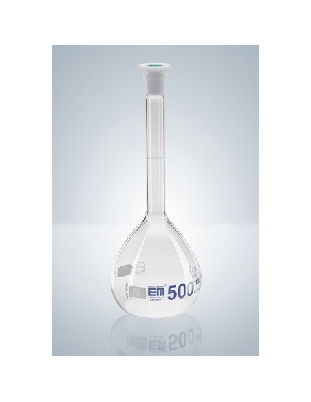 Messkolben 50 ml Duran Klasse A KB Stopfen PE NS 12/21 Teilung