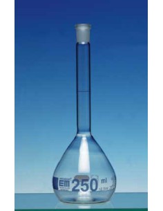 Messkolben 250 ml Duran Klasse A KB ohne Stopfen blau graduiert