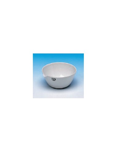 Evaporating basin 60 ml Ø 75 mm spout glazed flat bottom height