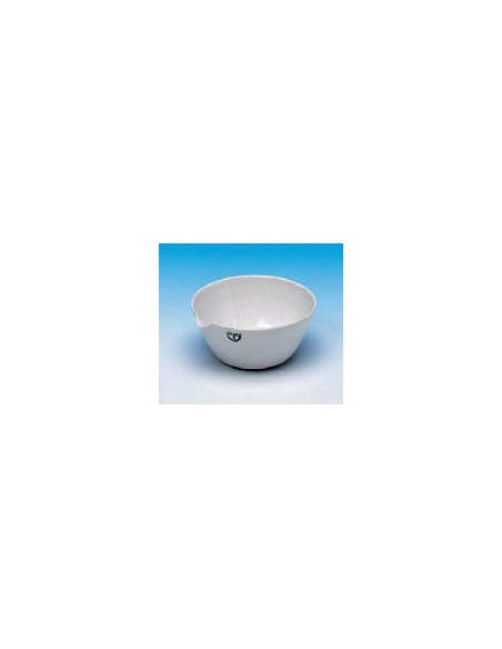 Evaporating basin 60 ml Ø 75 mm spout glazed flat bottom height