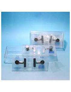 Zählkammer nach Neubauer dunkellinig mit Federklemmen Tiefe 0,1