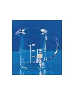 Beaker 250 ml borosilicate glass 3.3 low form with spout handle