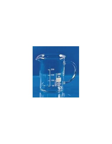 Becher 600 ml Borosilikatglas 3.3 niedrige Form Ausguss Griff