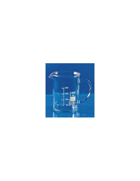 Becher 600 ml Borosilikatglas 3.3 niedrige Form Ausguss Griff