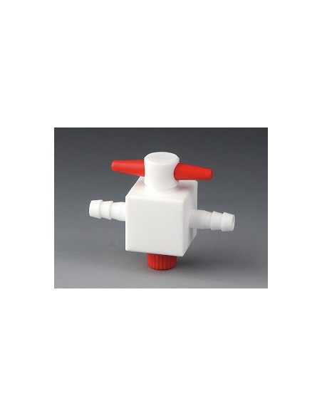 Stopcock with Hose Connector PTFE A-Ø Olive 4,5 mm 2 Ways