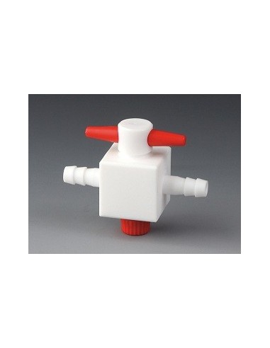 Stopcock with Hose Connector PTFE A-Ø Olive 6,8 mm 2 Ways