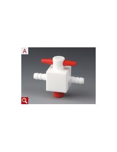 Oliven-Kegel-Hahn PTFE A-Ø Olive 11 mm 2 Wege