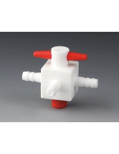 Stopcock with Hose Connector PTFE A-Ø Olive 4,5 mm 3 Ways