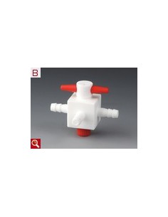 Stopcock with Hose Connector PTFE A-Ø Olive 11 mm 3 Ways