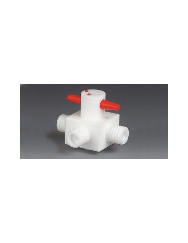 3-drożny zawór PTFE GL 14 średnica otworów 4 mm w kształcie