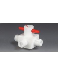 GL 3 Way Stopcock PTFE GL25 Bore shape stopcock 6 mm L-shaped
