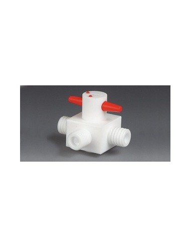 3-drożny zawór PTFE GL 25 średnica otworów 6 mm w kształcie