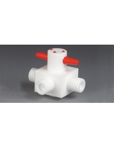 GL 3 Way Stopcock PTFE GL14 Bore shape stopcock 4 mm T-shaped